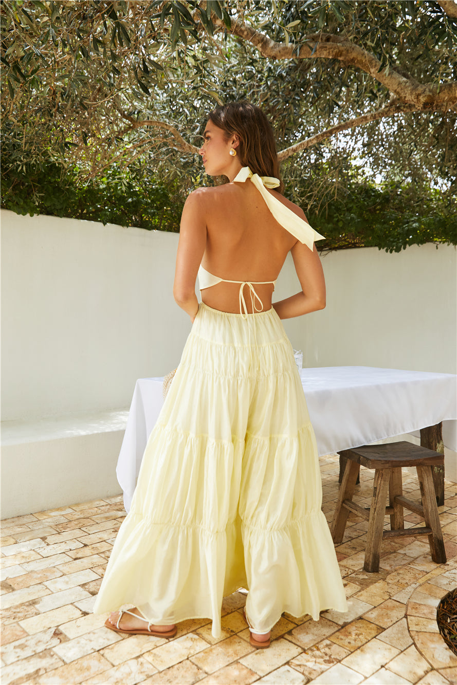 Sunbeam Smile Halter Maxi Dress Butter