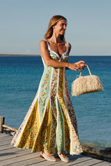 Floral Splice Loose Swing Maxi Dress