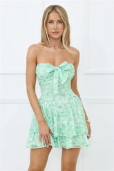 Empowered Vibe Strapless Mini Dress Green