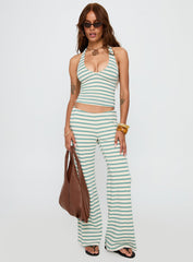 Anora Halter Wide Leg Set Blue / White Stripe