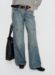 Atmosphere Mid Rise Straight Leg Jeans Antique Wash