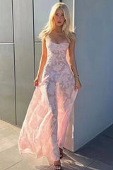 Elegant Jacquard Cami Maxi Dress