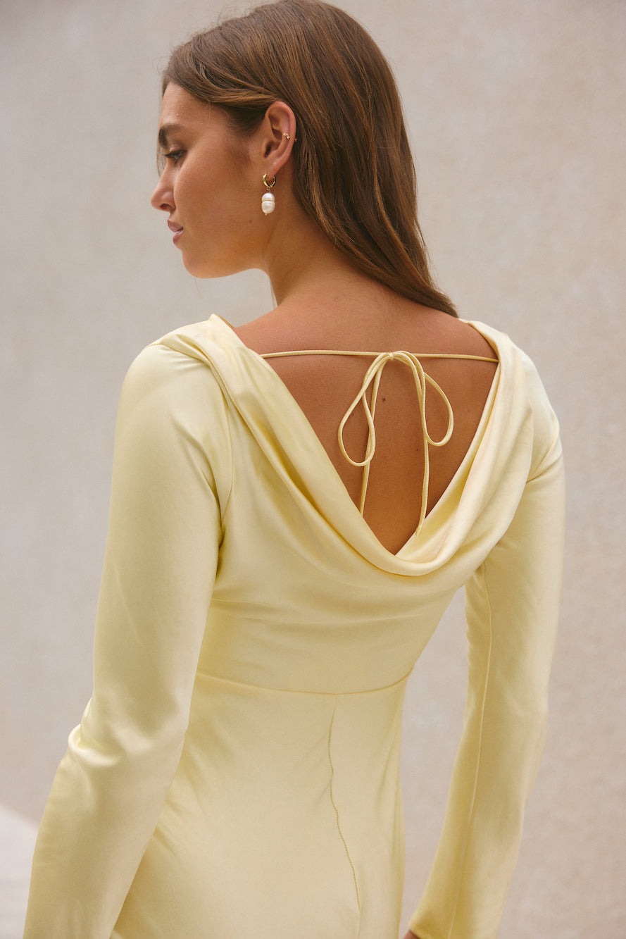 Forget Me Not Satin Maxi Dress Butter