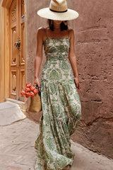 Boho Vacation Printed Cami Maxi Dress