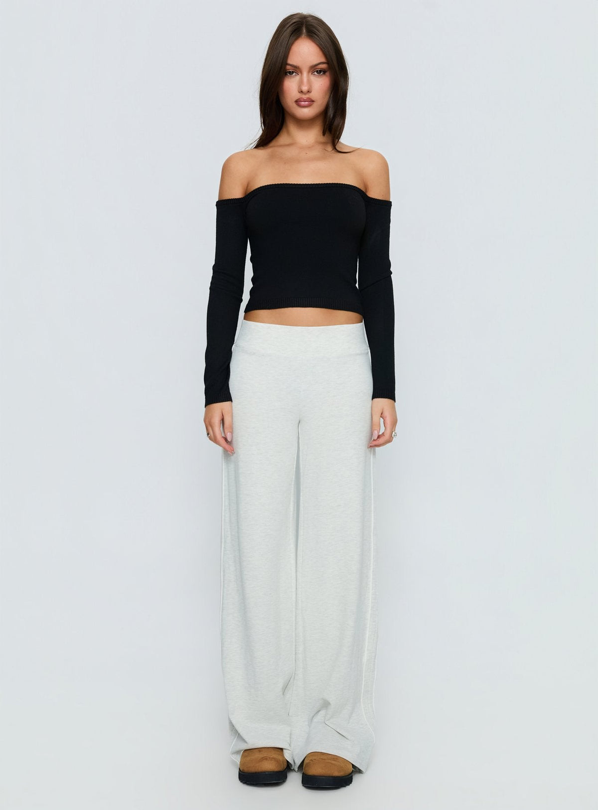 Ascenda Straight Leg Track Pant Grey Marle