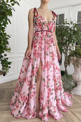 Vintage Print Sexy Cami Vacation Maxi Dres