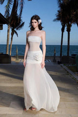 Solid Sheer Mesh Bandeau Maxi Dress