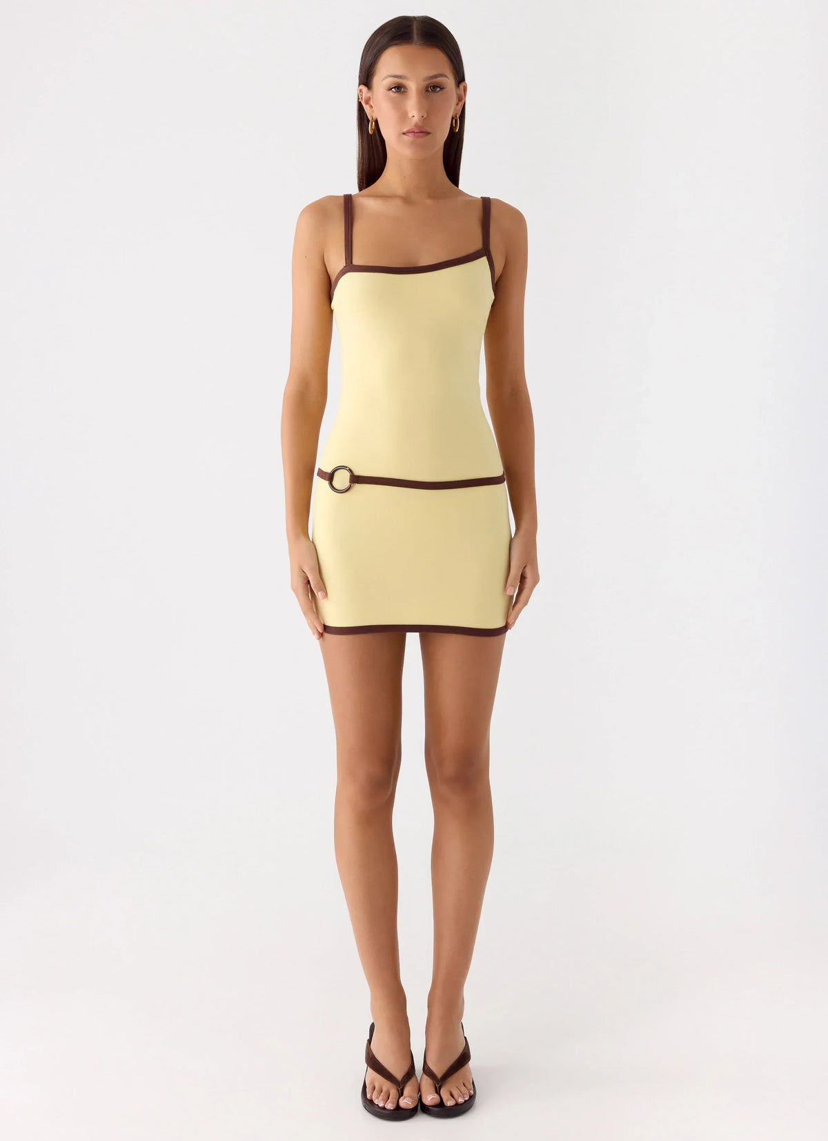 Felicia Asymmetrical Mini Dress - Yellow