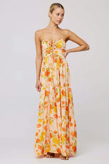 Floral Splice Swing Cami Maxi Dress