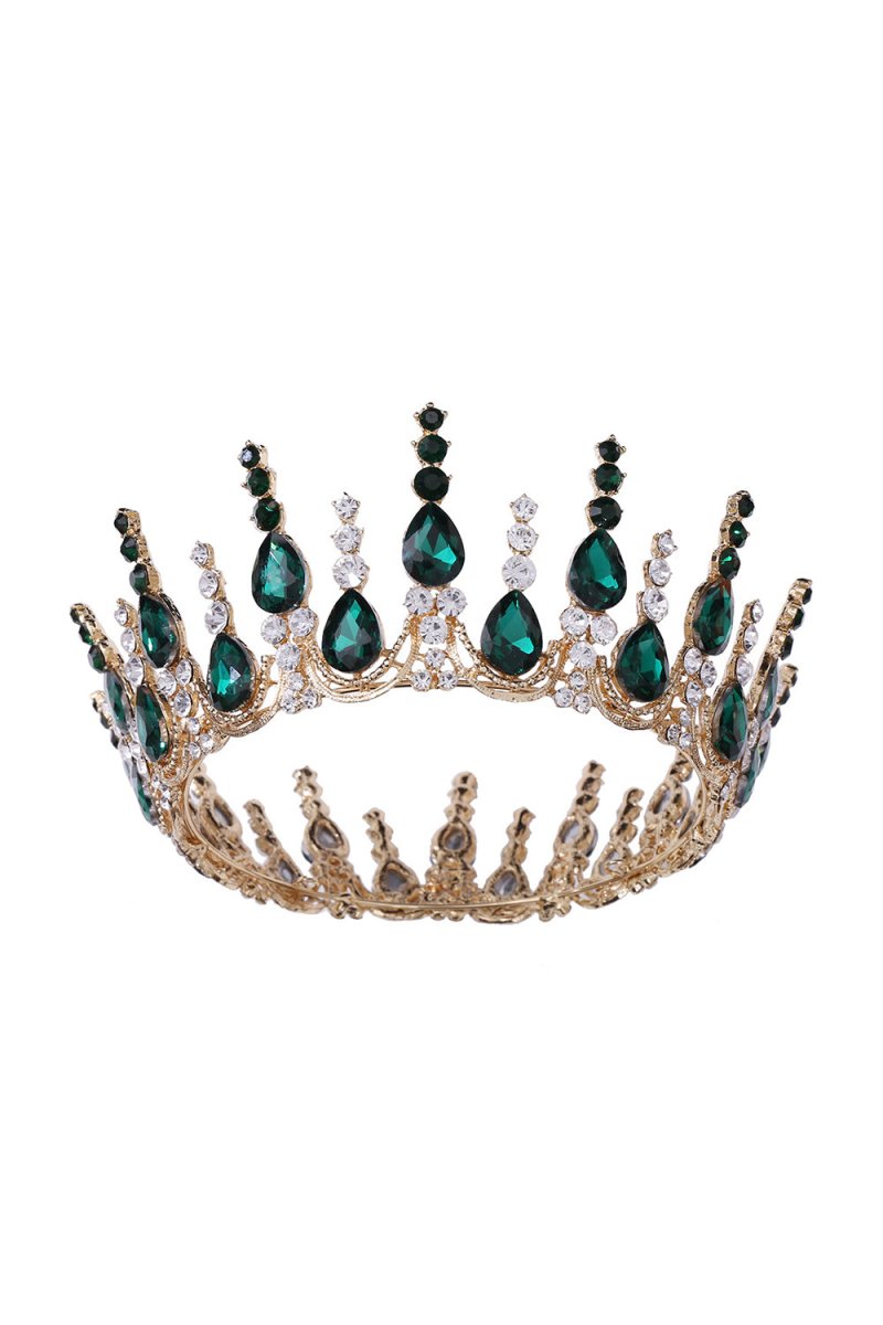 Gold Sparkly Round Crystal Princess Crown
