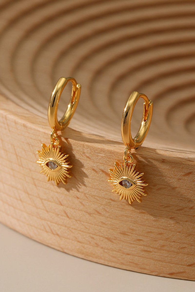 Gold Sun Eyes Hoop Earrings