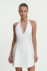 Halter A-Line Graduation Dress With Bow