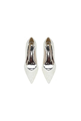 Ivory Lace High Heels with Wooden Heel