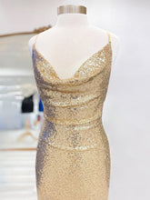 Gold - Spaghetti Straps Sequins Sheath Short Homecoming Dress