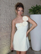 Ivory - One Shoulder A Line Short Homecoming Dresses With Flowers
