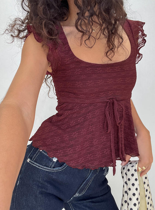 Auroraah Frill Top Cherry