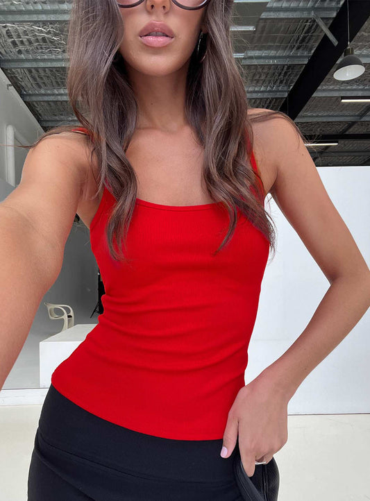 Baseline Longline Tank Top Red