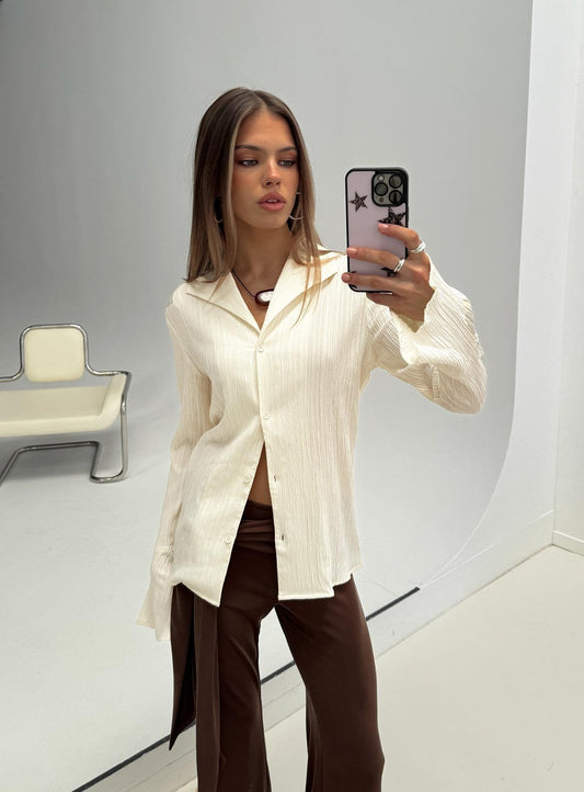 Beatris Long Sleeve Top Cream
