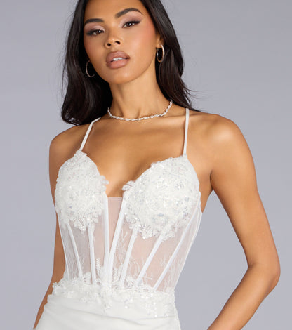 Livia Sequin Floral Embroidered Corset Mini Dress