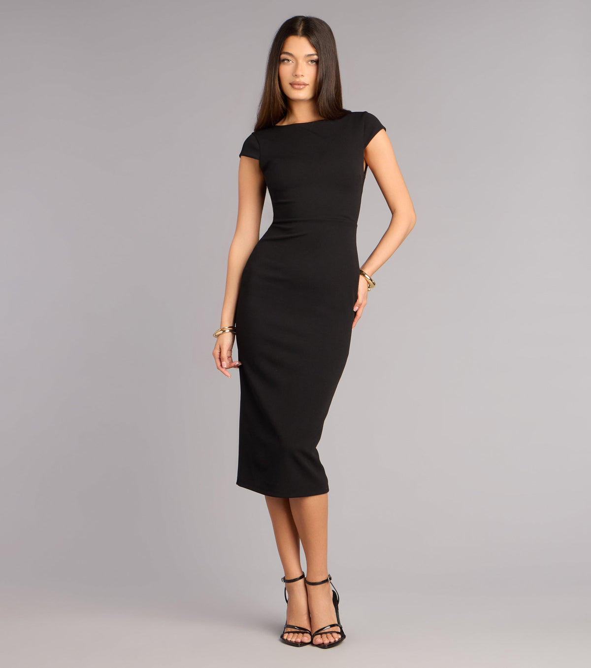 Solana Crepe Bow Midi Formal Dress