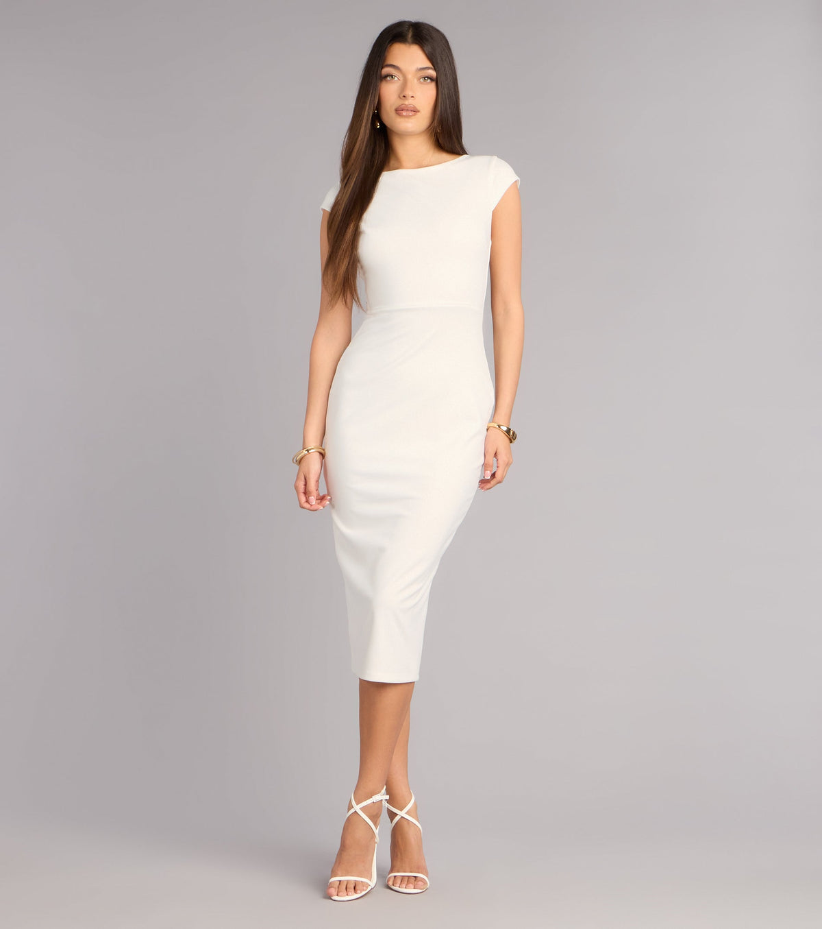 Solana Crepe Bow Midi Formal Dress