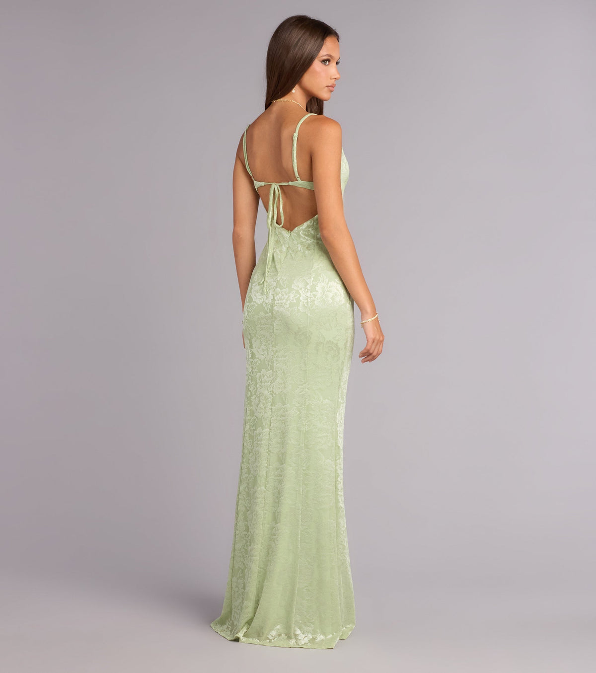 Alex Floral Tie-Back Formal Dress