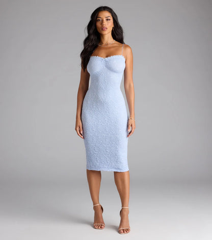 Sultry Sweet Lace Bodycon Midi Dress