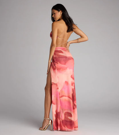 Heat Check Abstract Cutout Maxi Dress