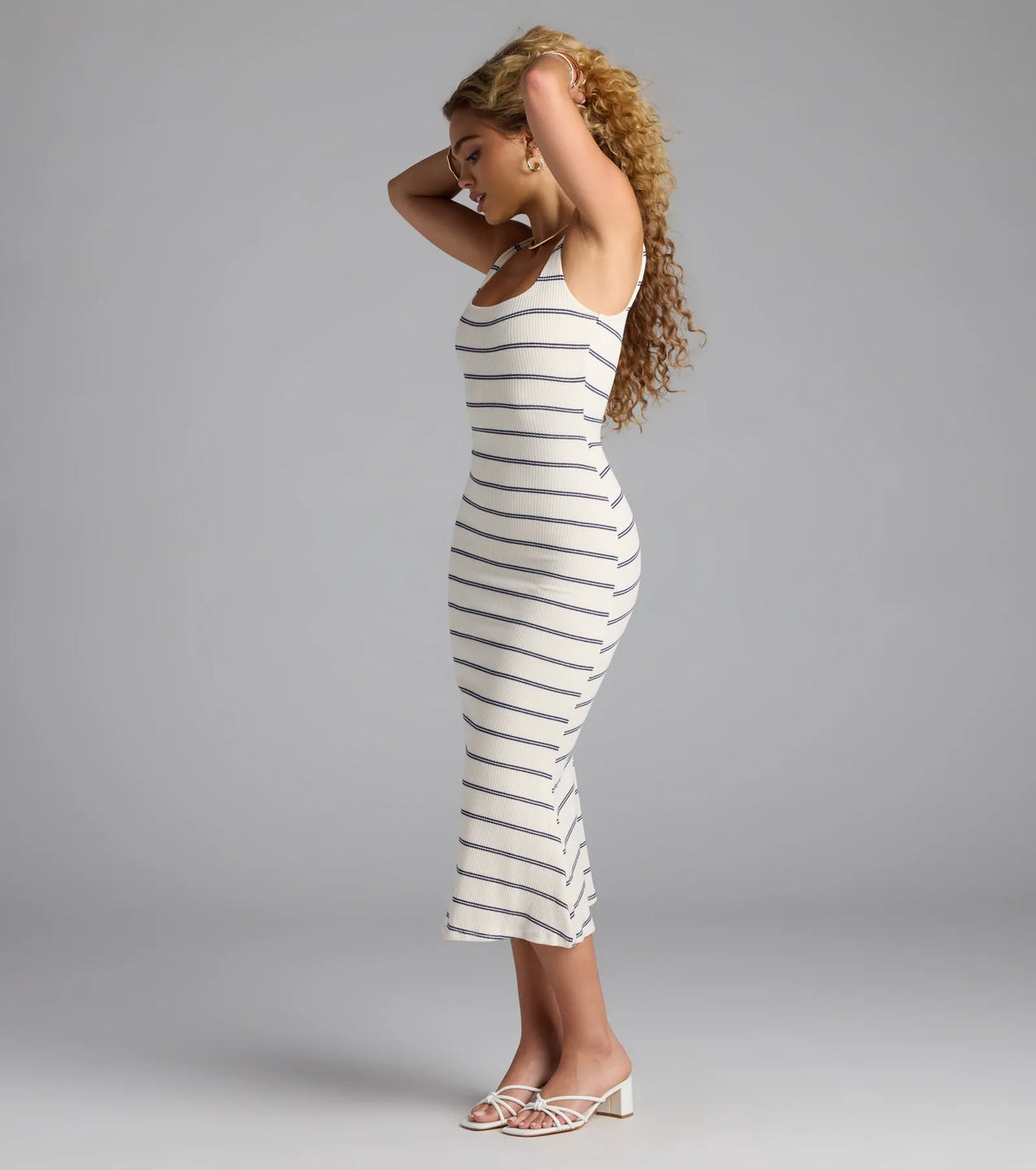 Pretty Picture Striped Midi Dress
