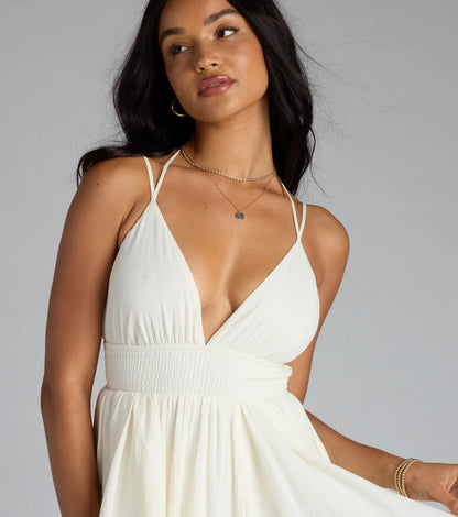 Just Like A Dream Strappy Back Ruffled Maxi Dress