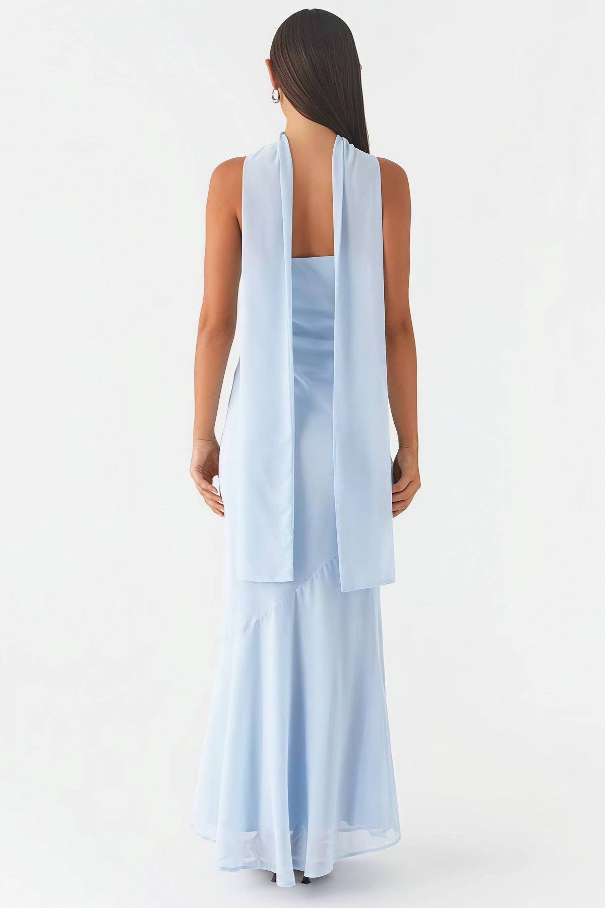 Floral Tie Fishtail Vacation Maxi Dress