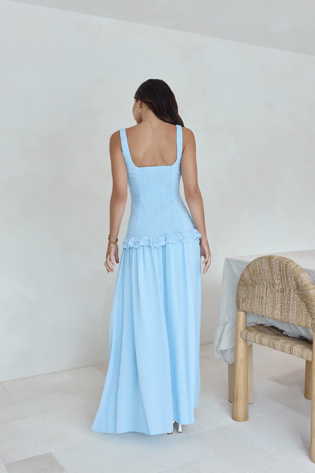 Shoreline Luxe Maxi Dress Blue