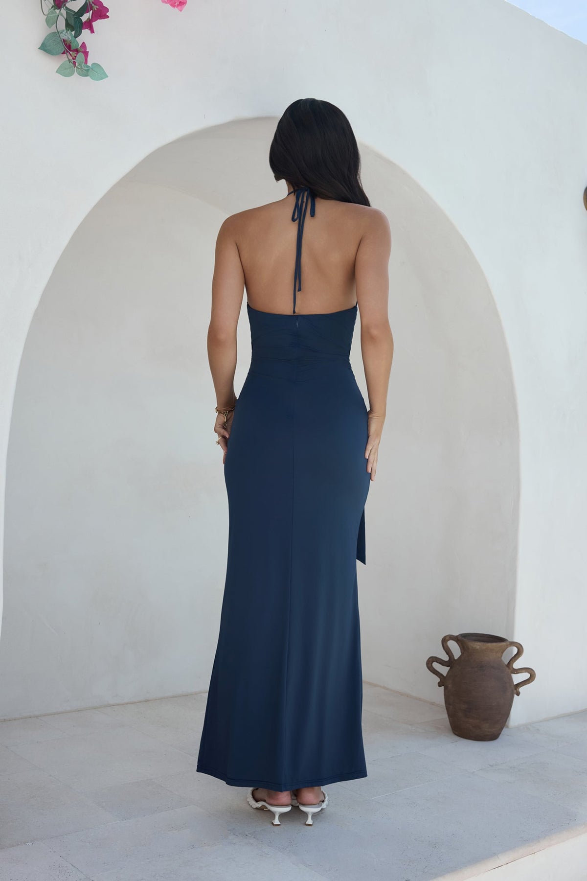 Yours With Love Halter Maxi Dress Navy