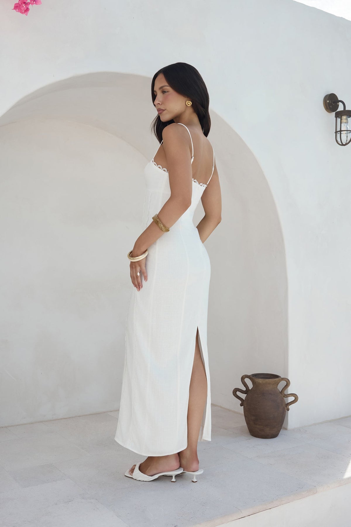 Moonlit Dance Maxi Dress White