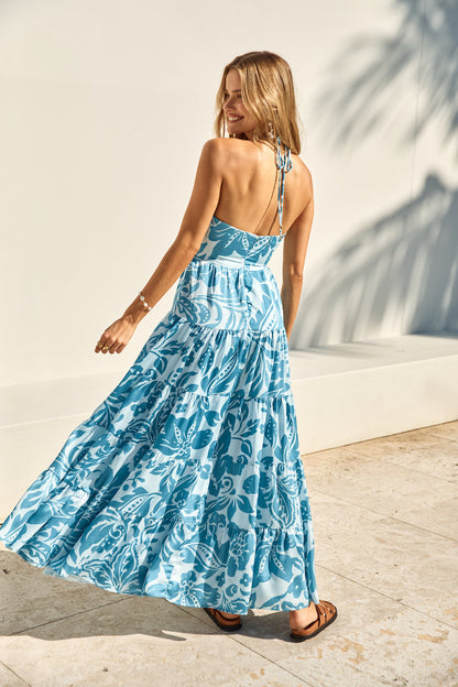 FORTUNATE ONE Aquamarine Maxi Dress Blue
