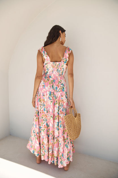 Blossoming Love Maxi Dress Pink