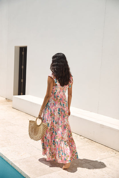 Blossoming Love Maxi Dress Pink