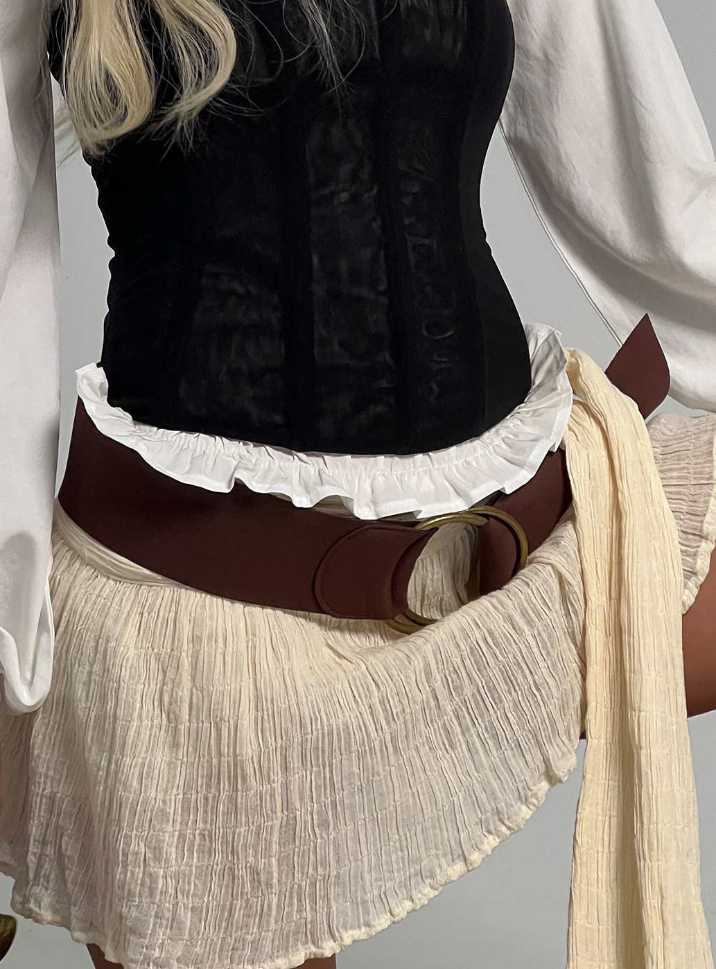 Amberlyn Faux Suede Belt Brown