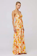 Floral Splice Swing Cami Maxi Dress