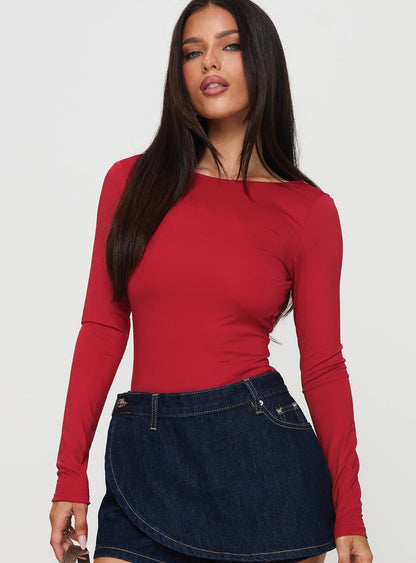 Beresford Long Sleeve Bodysuit Wine