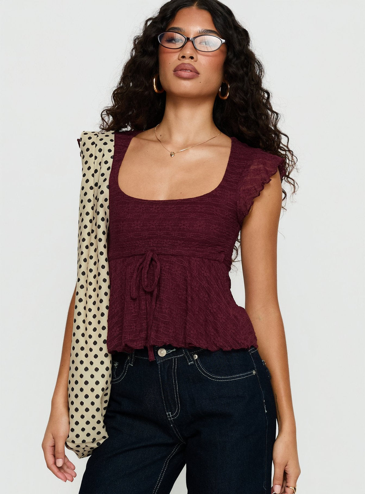 Auroraah Frill Top Cherry