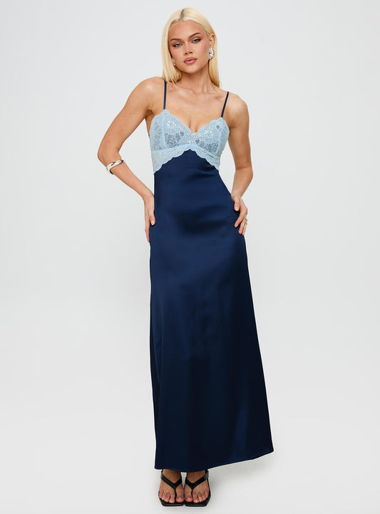 Better Than Words Lace Maxi Dress Navy