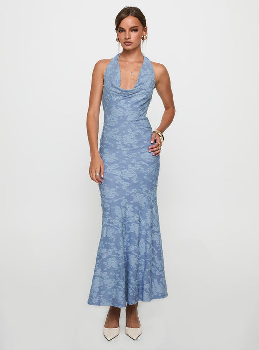 Aymie Halter Maxi Dress Blue