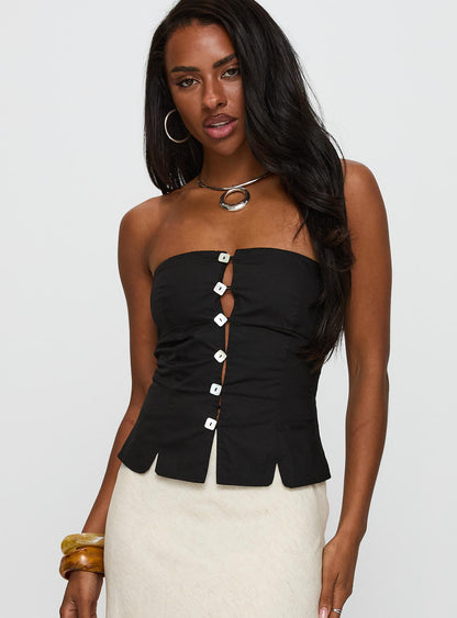 Analeia Strapless Top Black