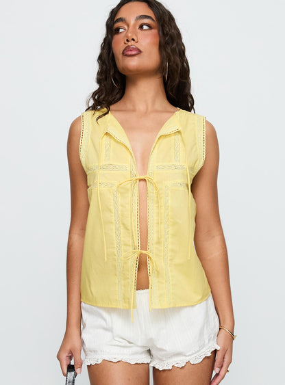 Angourie Blouse Top Lemon