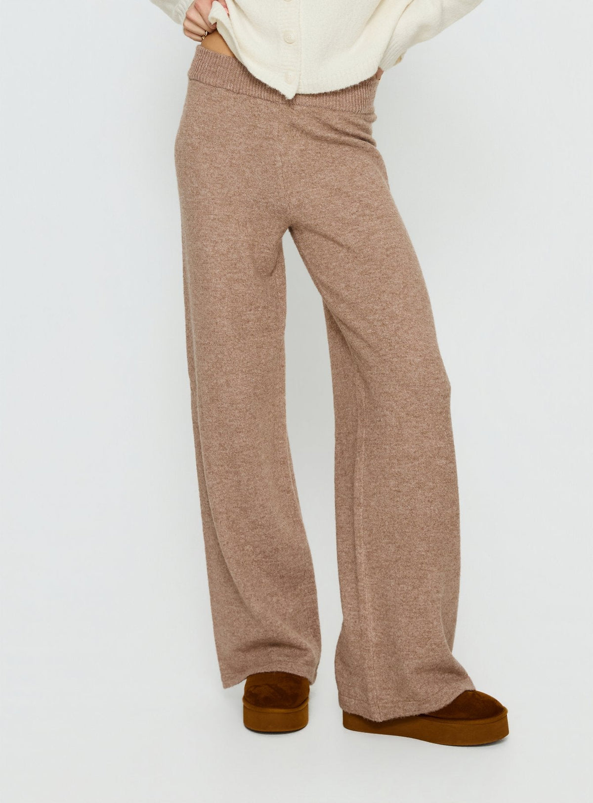 Bekki Wide Leg Knit Pant Mocha