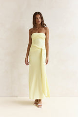 Follow You Strapless Maxi Dress Yellow