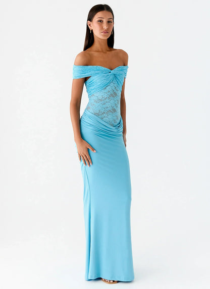 Either Way Maxi Dress - Turquoise Blue
