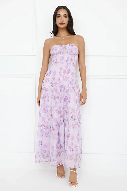Eliora Strapless Maxi Dress Purple