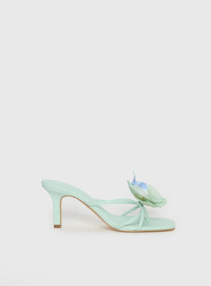 Azira Flower Detail Heels Blue